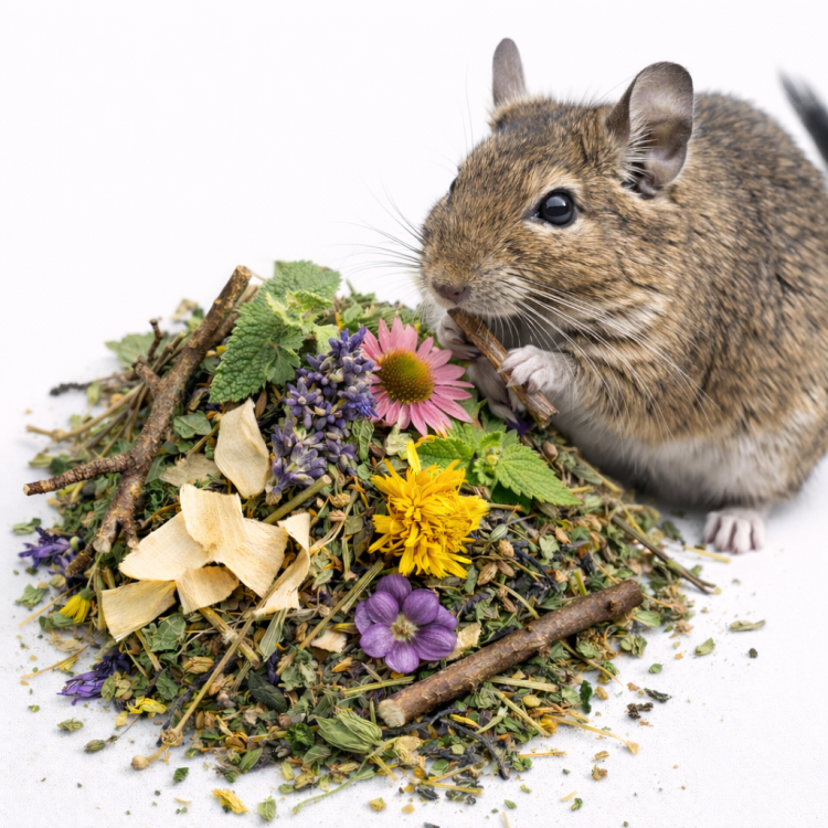 Herbes et branches pour chinchillas et octodons – friandise | 400 g de ParrotPlanet.fr