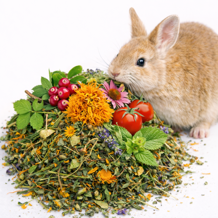 Herbes et Branches pour Lapin – mélange naturel pour l’alimentation 100 g de ParrotPlanet.fr