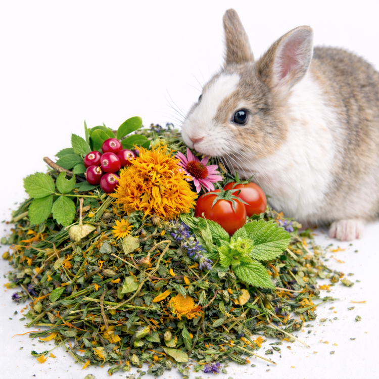 Herbes et branches pour lapins – friandise pour lapins | 400 g de ParrotPlanet.fr