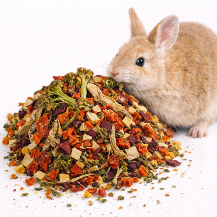 Salade de légumes pour rongeurs et lapins – mélange naturel de légumes séchés | 50 g de ParrotPlanet.fr