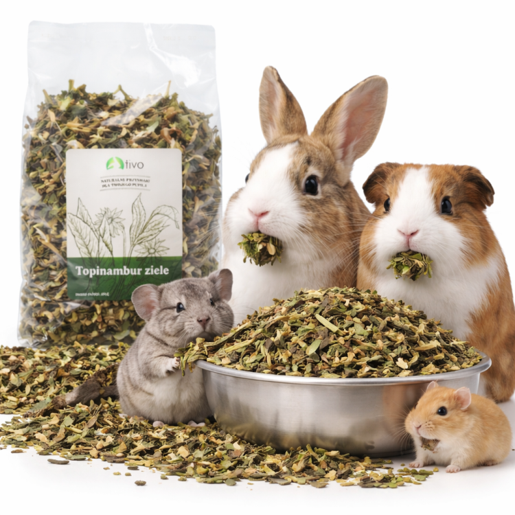 Herbe de topinambour pour rongeurs – complément végétal naturel | 150 g de ParrotPlanet.fr