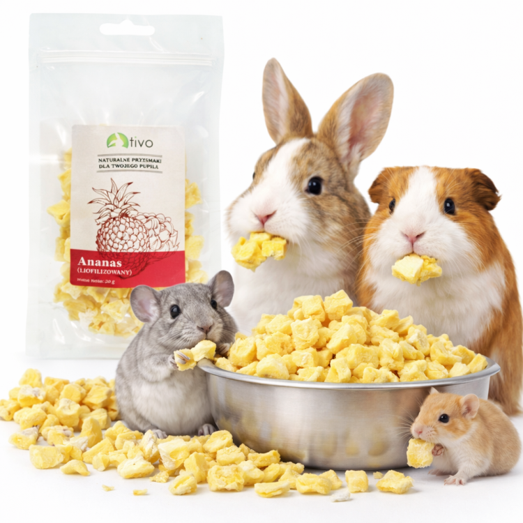 Ananas lyophilisé croustillant pour rongeurs – friandise naturelle aux fruits | 25 g de ParrotPlanet.fr