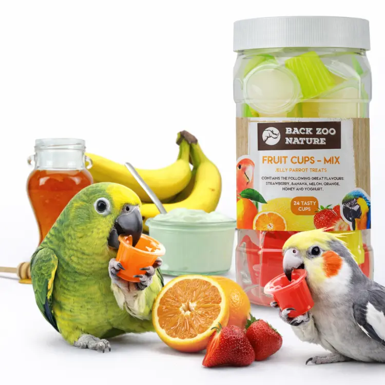 Gelées pour perroquets, assortiment de saveurs – 24 coupelles ParrotPlanet.fr