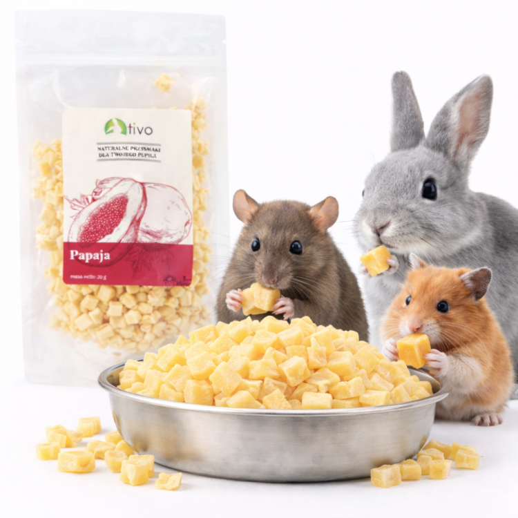 Papaye lyophilisée croustillante pour rongeurs – friandise naturelle aux fruits | 20 g de ParrotPlanet.fr