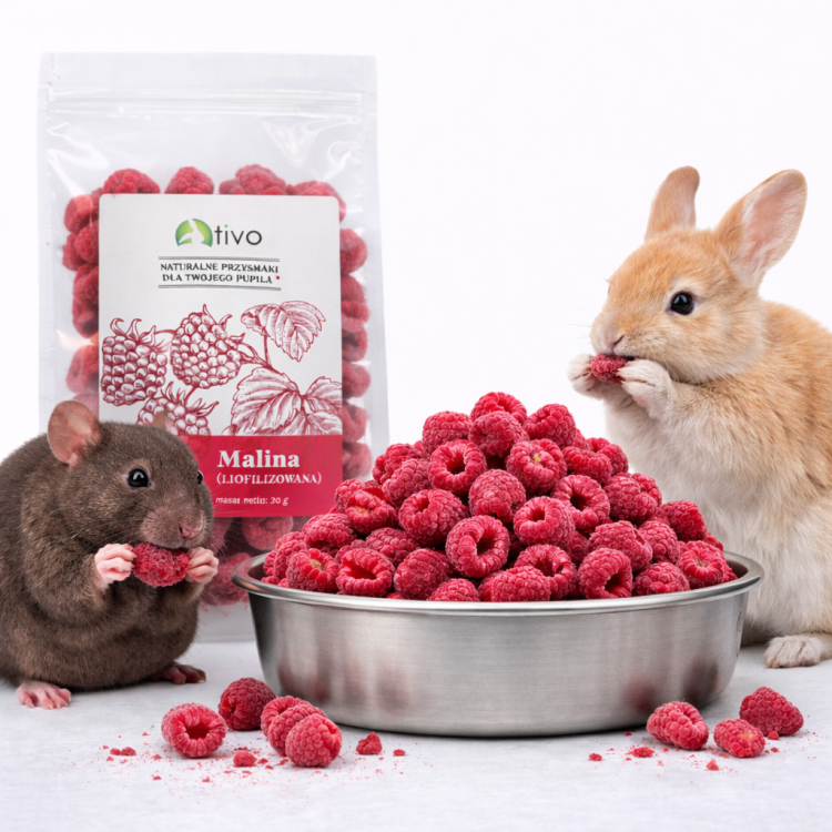 Framboise lyophilisée croustillante pour rongeurs – friandise pour le foraging et l’enrichissement | 20 g de ParrotPlanet.fr
