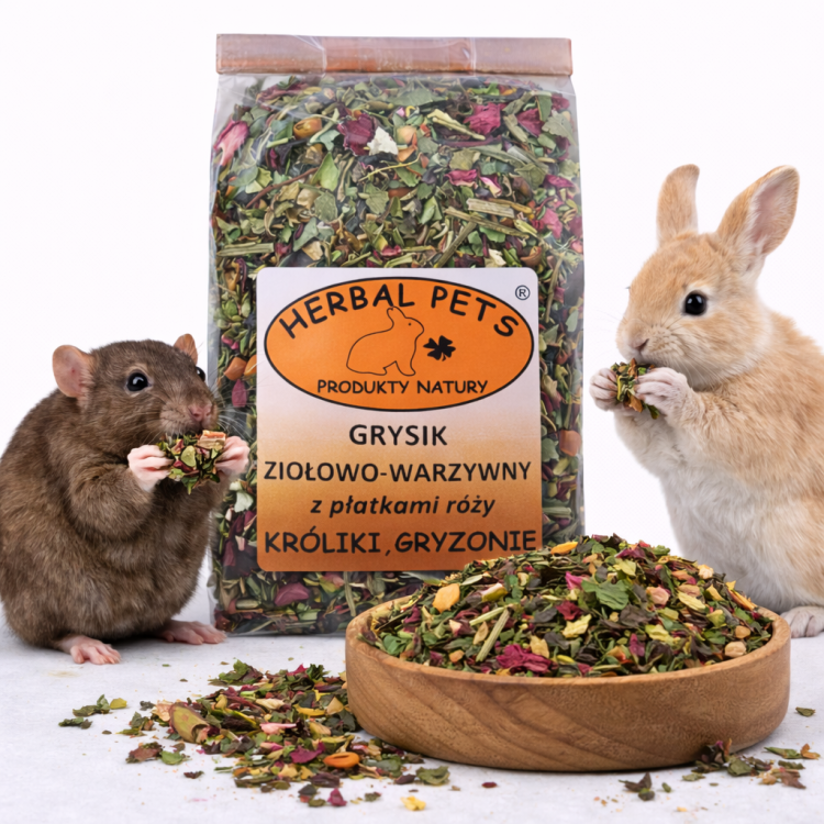 Mélange Naturel de Légumes et Fleurs de Rose pour Rongeurs et Lapins 100g de ParrotPlanet.fr