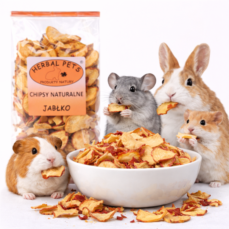 Chips de pomme naturels pour rongeurs et lapins, snack sain 100g de ParrotPlanet.fr