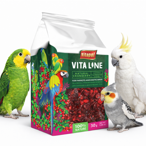 Vitapol VITALINE - Żurawina dla wszystkich papug 30g od ParrotPlanet.pl