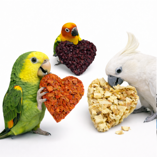 Warzywne Serduszka dla Papug – Naturalna Przekąska z Buraka, Marchwi i Pasternaku | 100% Warzyw od ParrotPlanet.pl