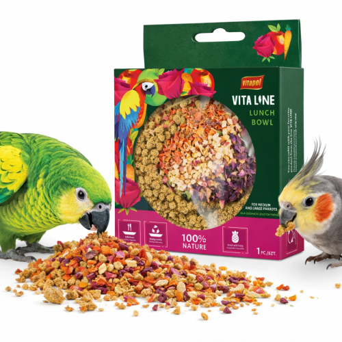 Vitapol Vitaline Lunch Bowl 250 g – Naturalna Miska Żerowania dla Średnich i Dużych Papug  od ParrotPlanet.pl