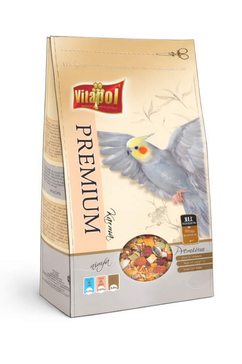 Vitapol Premium Mieszanka dla Nimf 1 kg – Pełnoporcjowa Karma z Owocami, Warzywami i Ekstrudatem od ParrotPlanet.pl