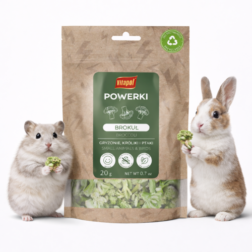 Powerki Vitapol Brocoli Lyophilisé 20 g – Friandise Naturelle pour Rongeurs de ParrotPlanet.fr