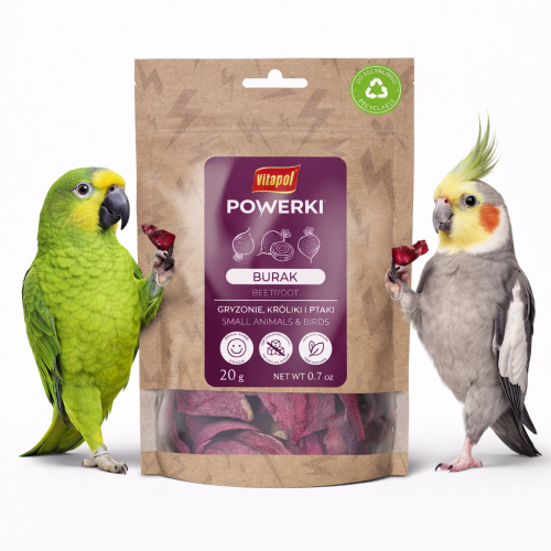 Vitapol Powerki Betterave Lyophilisée Oiseaux Rongeurs Perroquets 20g od ParrotPlanet.fr