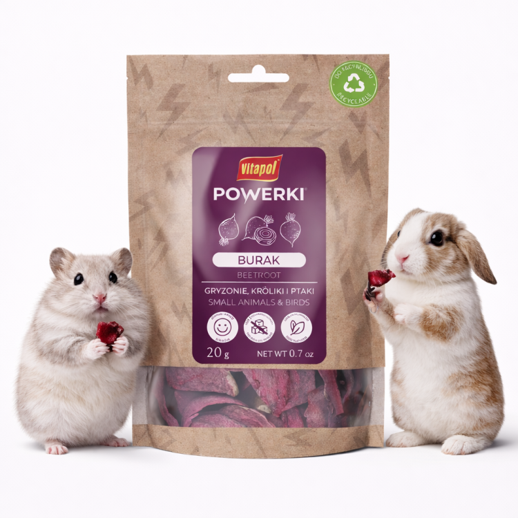 Powerki Vitapol Betterave Lyophilisée 20 g – Friandise Naturelle pour Rongeurs de ParrotPlanet.fr