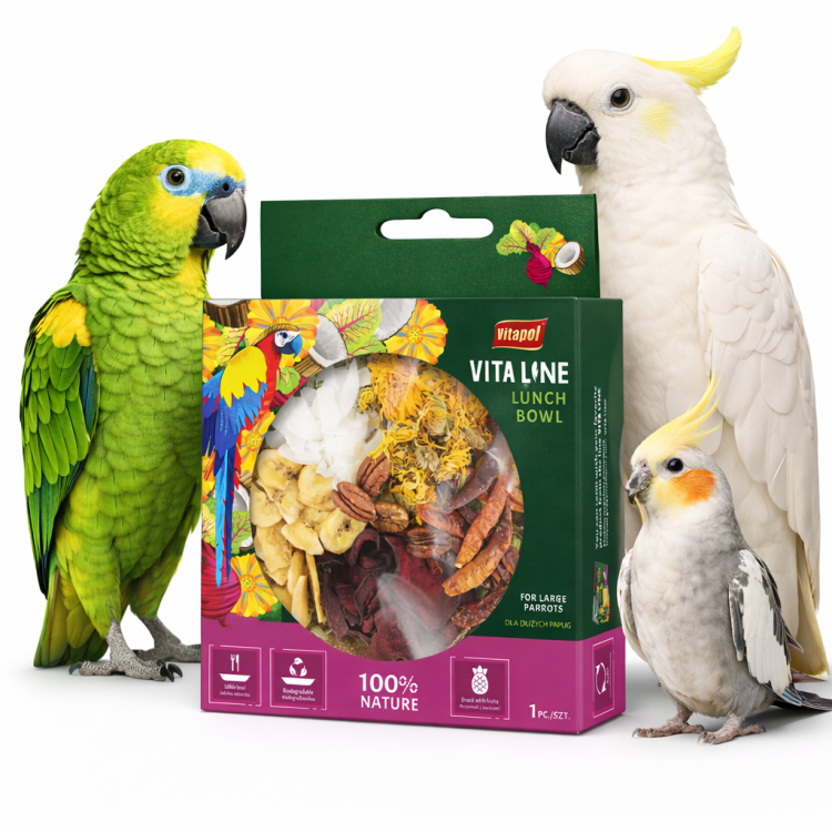 Vitapol Vitaline Lunch Bowl – Naturalna Przekąska dla Dużych Papug od ParrotPlanet.pl