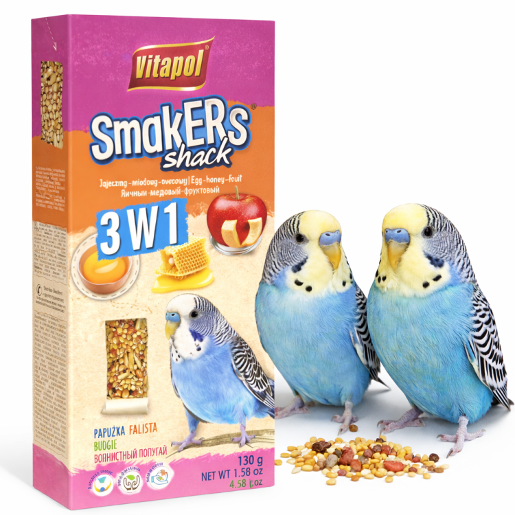 Vitapol - Smakers MIX - Kolby dla papużki falistej 3w1 - 130g od ParrotPlanet.pl