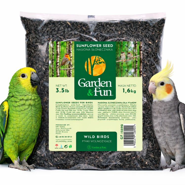 Graines de tournesol noir pour oiseaux et perroquets - 1,6 kg  de ParrotPlanet.fr