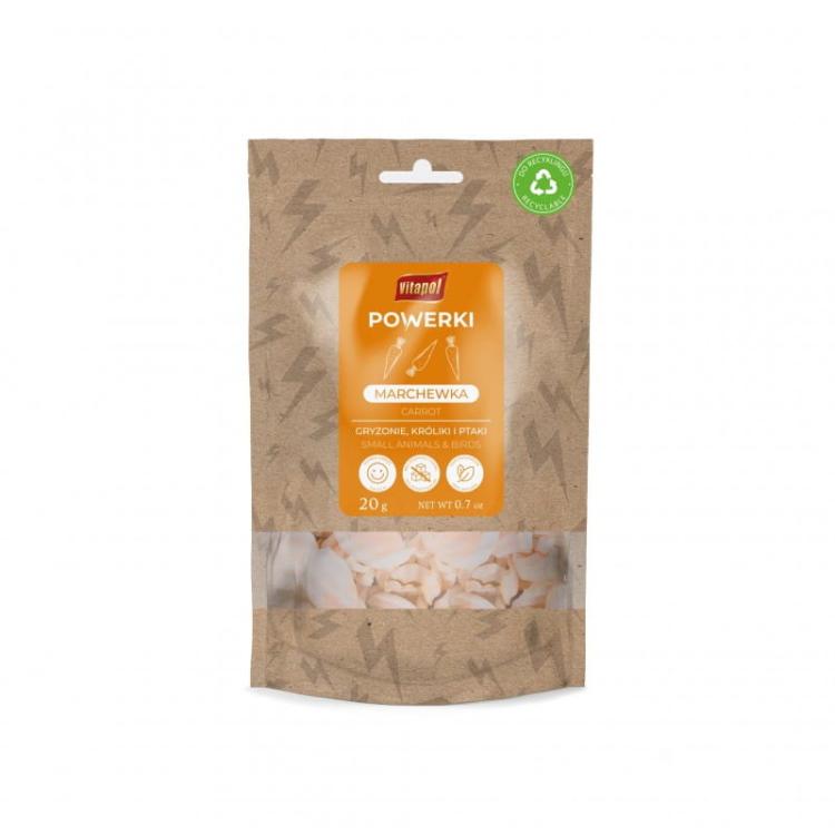 Powerki Vitapol – Carotte Lyophilisée 20 g pour Rongeurs et Lapins de ParrotPlanet.fr