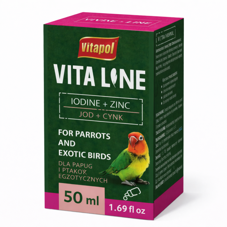 Vitapol VITALINE Zinc + Iode - Complément pour Perruches et Oiseaux Exotiques 50 ml de ParrotPlanet.fr