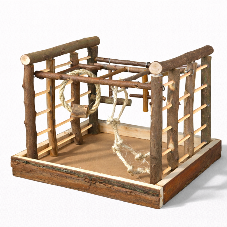 Aire de Jeux en Bois – pour petits et moyens rongeurs de ParrotPlanet.fr