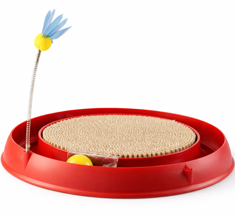 Tor Catit Play'n Scratch z drapakiem | zabawka dla kota | 4 x 36 x 39,5 cm | czerwony od ParrotPlanet.pl