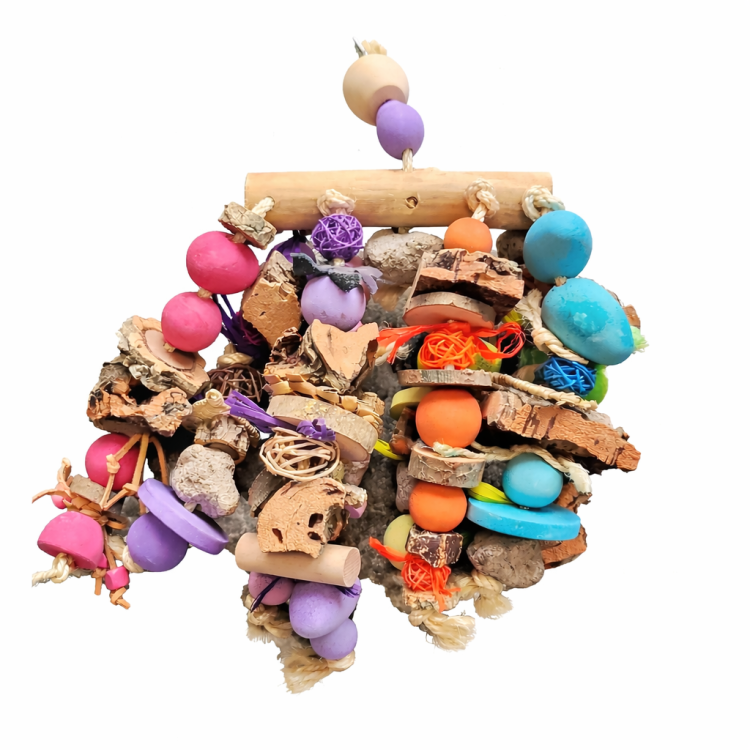 Mosaïque Colorée d’Activité – Jouet Manipulatif Naturel pour Perroquets de ParrotPlanet.fr