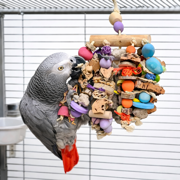 Mosaïque Colorée d’Activité – Jouet Manipulatif Naturel pour Perroquets de ParrotPlanet.fr