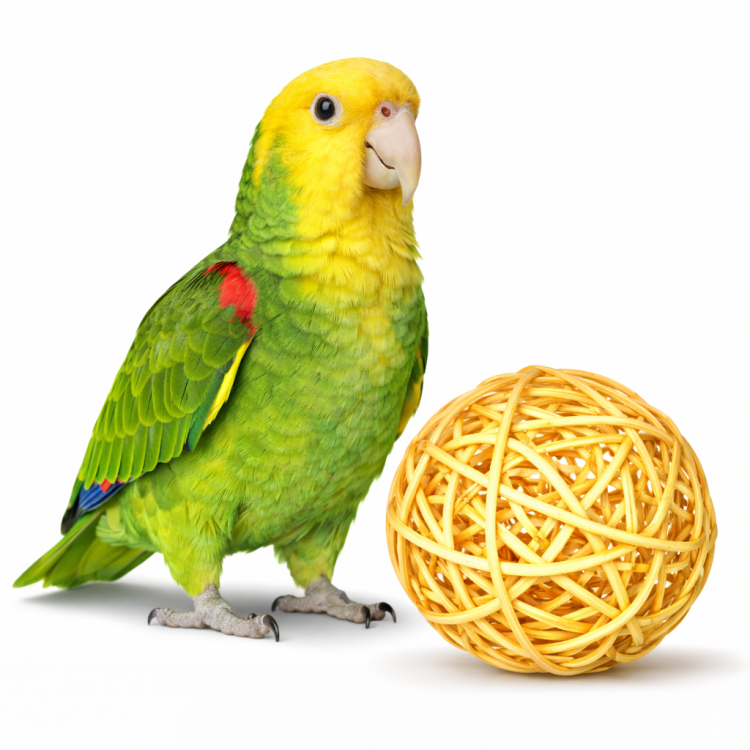 Naturalna Piłka Wiklinowa Duża - zabawka do łapki 14cm  od ParrotPlanet.pl