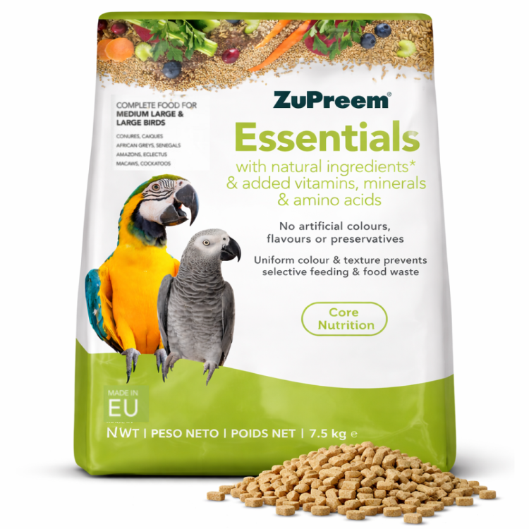 ZuPreem Essentials Natural Complete Parrot Food – granulés complets naturels pour perroquets 1,5 kg ParrotPlanet.fr