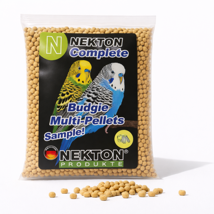 NEKTON Complete Budgie Multi-Pellets – aliment complet en granulés pour perruches ondulées – échantillon de ParrotPlanet.fr