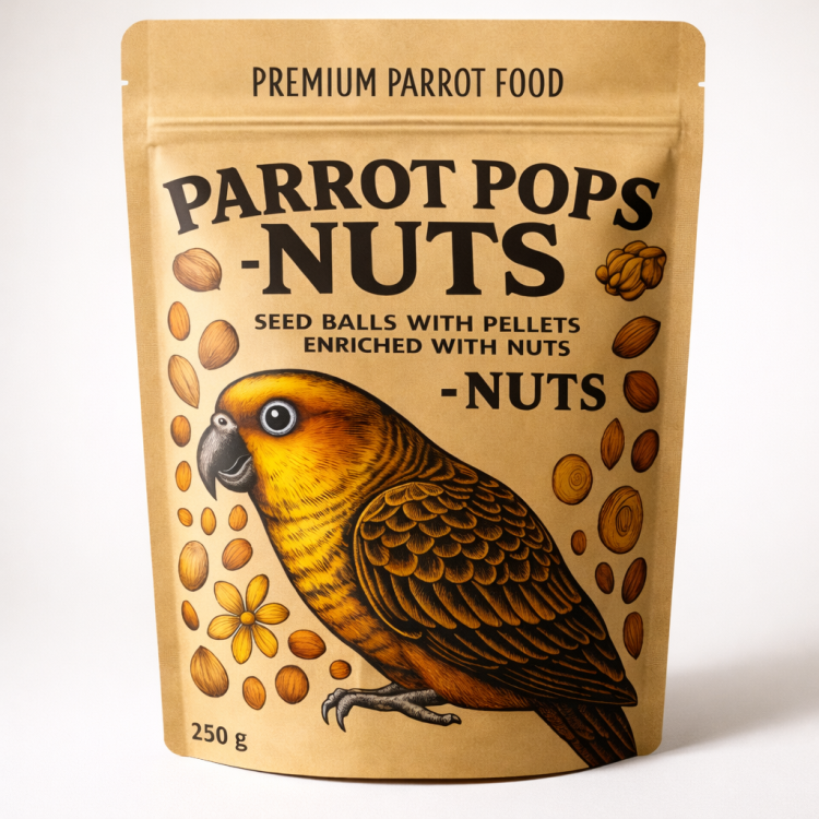 Billes de noix Parrot Pops pour petites et moyennes perruches – 250g nutritives et savoureuses de ParrotPlanet.fr