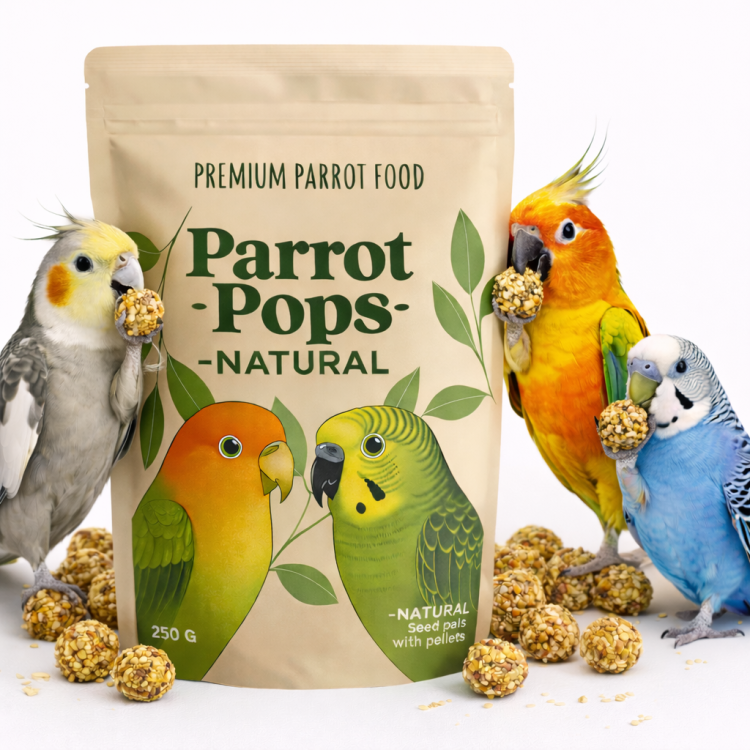 Bouchées Naturelles Parrot Pops pour Petits et Moyens Perroquets de ParrotPlanet.fr