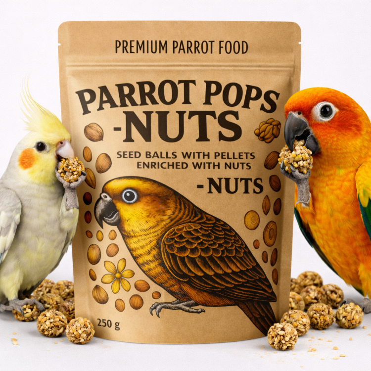 Billes de noix Parrot Pops pour petites et moyennes perruches – 250g nutritives et savoureuses de ParrotPlanet.fr