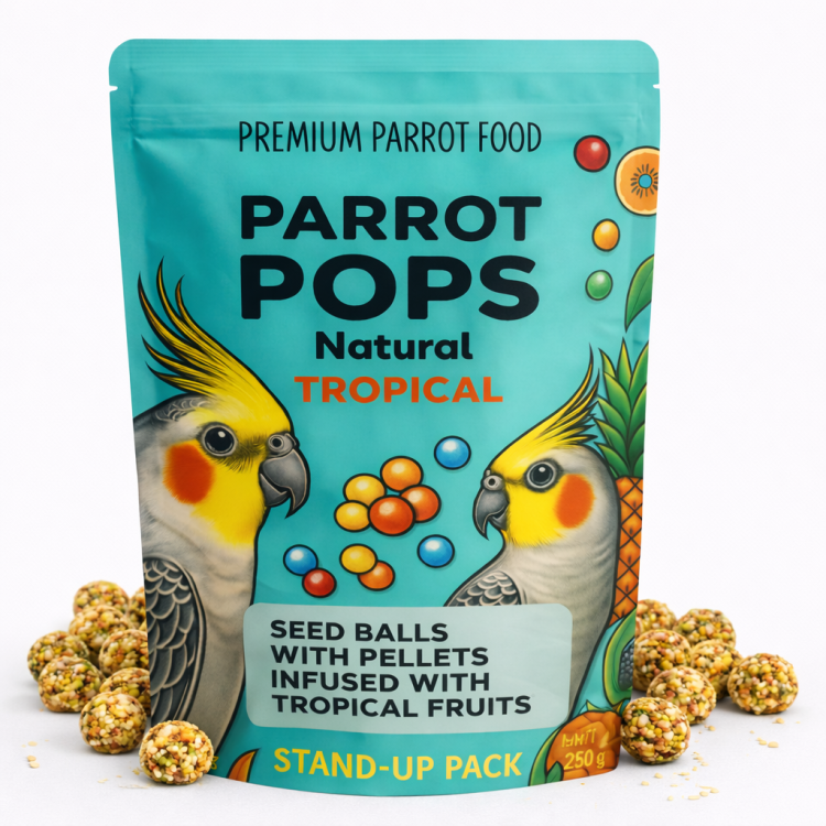 Parrot Pops Tropical - mélange croustillant de fruits tropicaux pour petites et moyennes perruches 250g de ParrotPlanet.fr