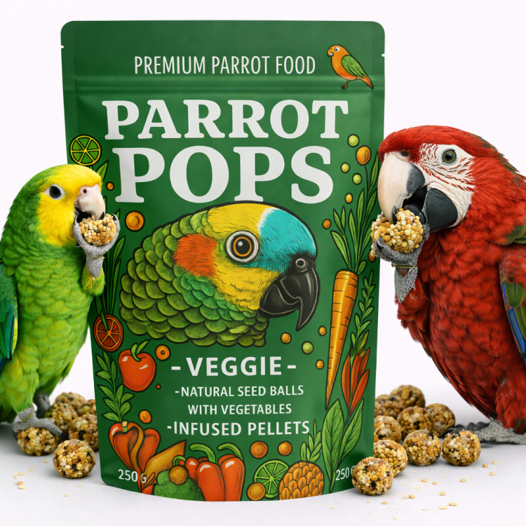Parrot Pops Veggie – Boules de céréales et légumes pour grandes perruches 250g  de ParrotPlanet.fr