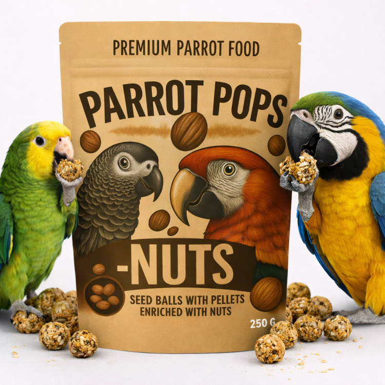 Parrot Pops Nuts - Énergie et nutrition pour grands perroquets 250g  de ParrotPlanet.fr