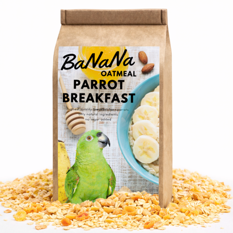 HOT BaNaNa OAT Parrot Breakfast - Papuzia Owsianka - danie śniadaniowe, lub obiadowe na ciepło dla wszystkich papug 50g od ParrotPalnet.pl