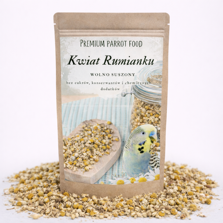 Premium Parrot Food - Kwiatki rumianku - dla wszystkich papug 25g od ParrotPlanet.pl