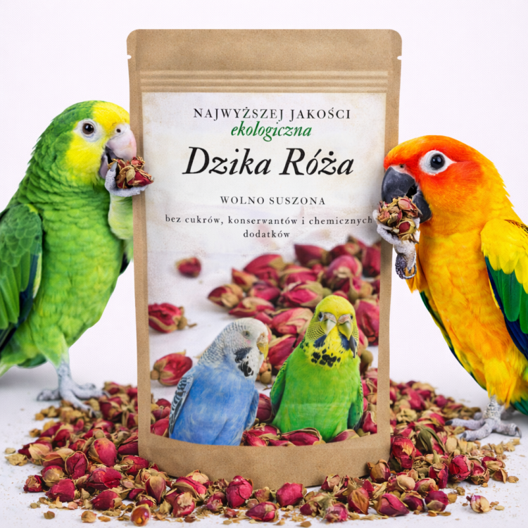 Premium Parrot Food - Ekologiczna Dzika Róża - dla wszystkich papug 50g od ParrotPlanet.pl