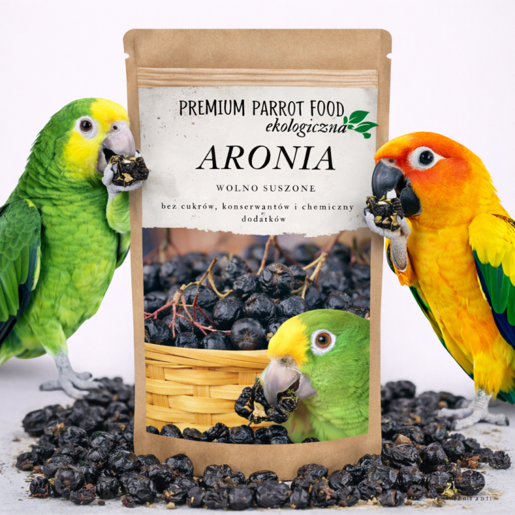 Ekologiczna, Chrupiąca Aronia | Przekąska dla wszystkich papug 100g od ParrotPlanet.pl