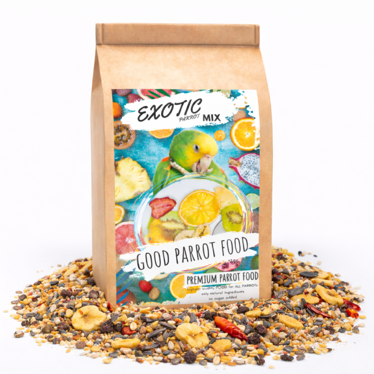 Premium Parrot Food- Exotic Parrot Mix -mieszanka owoców egzotycznych dla dużych papug 1kg od ParrotPlanet.pl