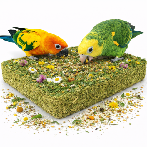 Witaminowa Łąka do dziobania z rumiankiem i prosem -  naturalna łąka dla papug  0,6kg od ParrotPlanet.pl