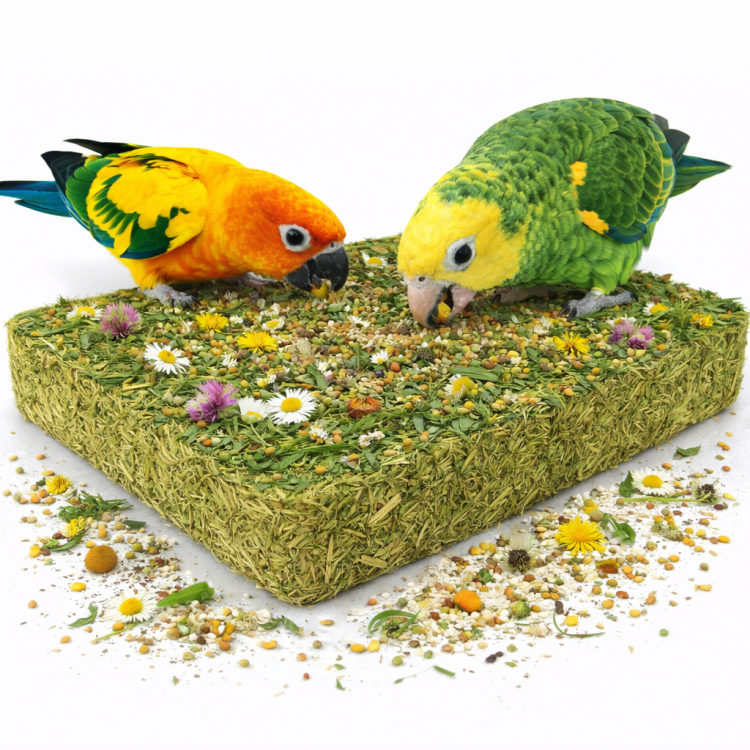 Witaminowa Łąka do dziobania z rumiankiem i prosem -  naturalna łąka dla papug  0,6kg od ParrotPlanet.pl