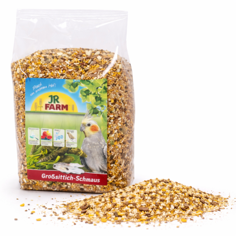 Jr Farm Big Parakeets - pokarm dla nimf i innych średnich papug - wzbogacony o muszle ostryg 1kg od ParrotPlanet.pl
