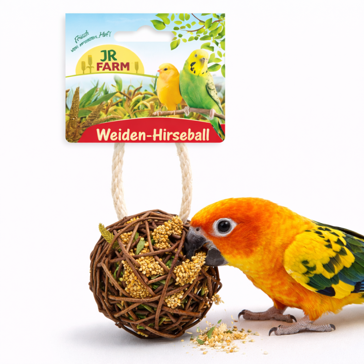 JR FARM Wiklinowa kula nadziewana prosem - pyszna przekąska dla wszystkich papug 25g  od ParrotPlanet.pl