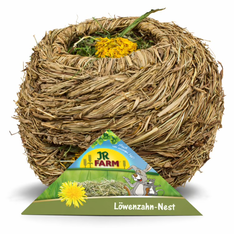 JR FARM Nid au Pissenlit 130 g | Boule naturelle de foin pour rongeurs et lapins par ParrotPlanet.fr