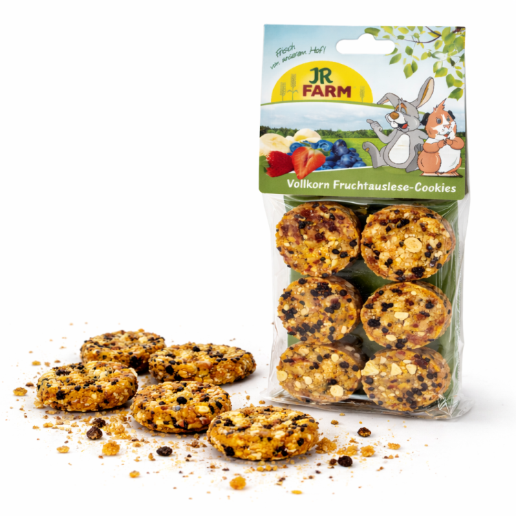 JR FARM Biscuits complets aux fruits 120 g | Friandise croustillante pour rongeurs ParrotPlanet.fr