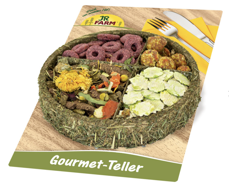 JR FARM Assiette Gourmet à ronger 100 g | Assiette naturelle avec friandise pour rongeurs ParrotPlanet.fr