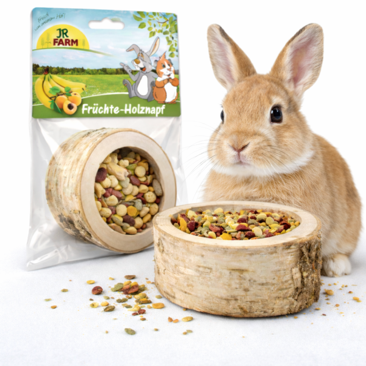 JR FARM Bol en Bois aux Fruits pour Foraging 120 g | Bol naturel aux fruits pour rongeurs par ParrotPlanet.fr