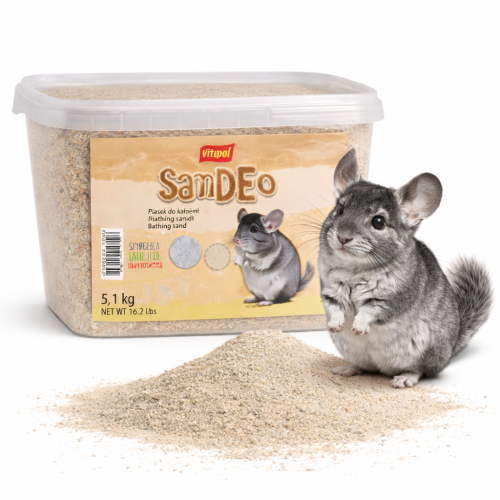 Vitapol Sande – sable de bain pour chinchillas et rongeurs – nettoyage naturel du pelage – 5,1 kg (3 l) de ParrotPlanet.fr